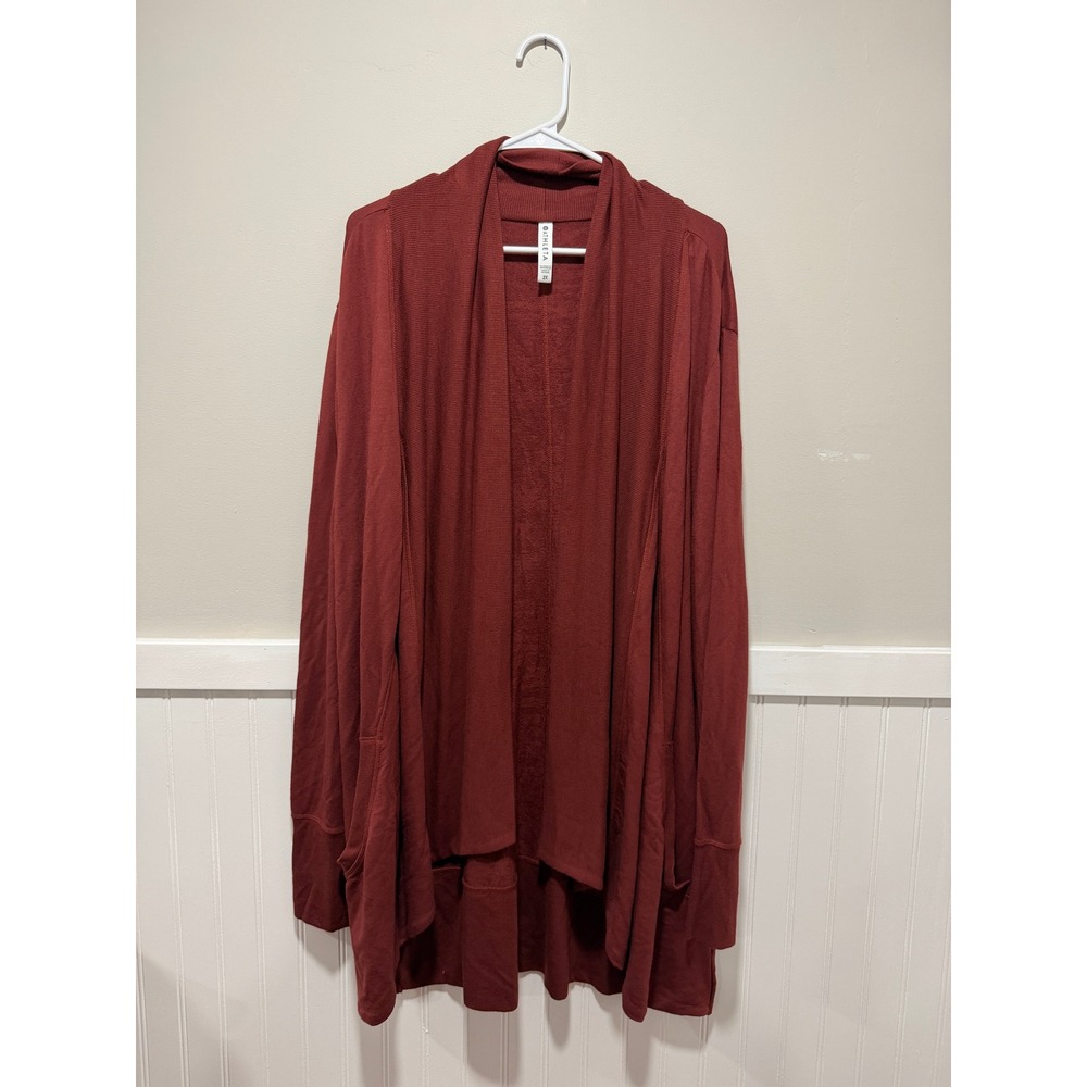 Athleta Pranayama Restore Wrap Cardigan Long Sleeve Athleisure Red Women Size 2X